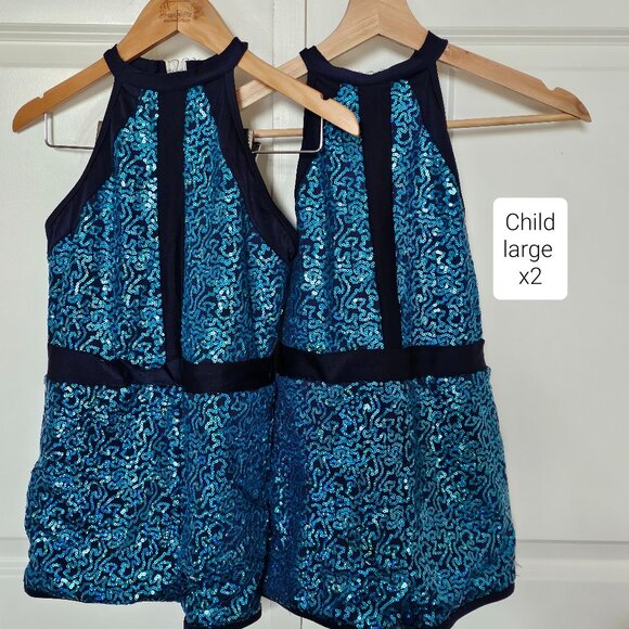 2x Layla's teal biketard costume; both size Large Child - Picture 1 of 2